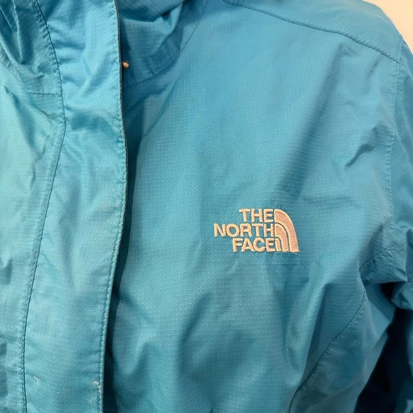 The North Face bright blue rain wind breaker jacket  SZ L UC camping hiking VTG - Picture 2 of 13
